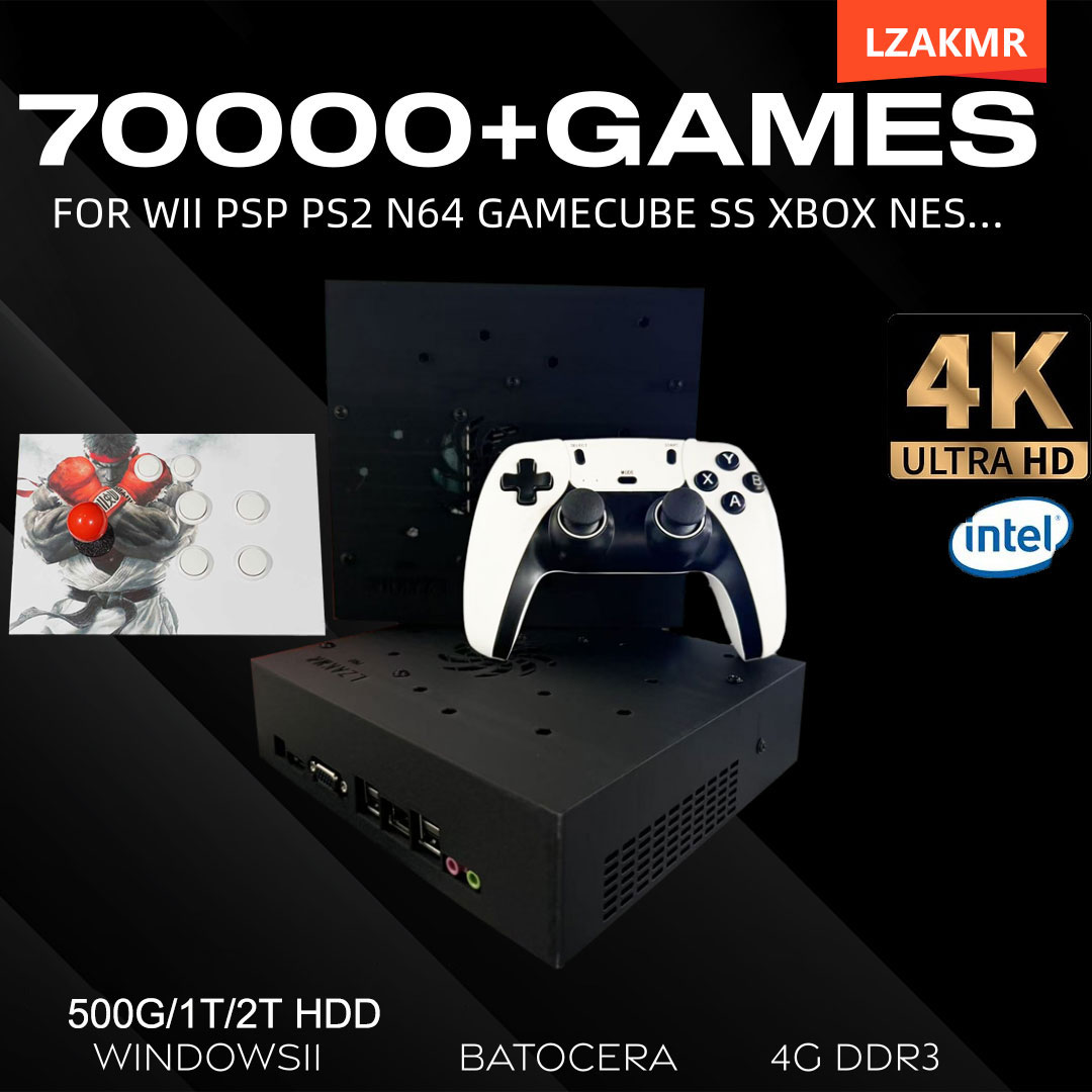Gaming Console Video Game - Konsola Retro z 70000+ Grami, 2TB,